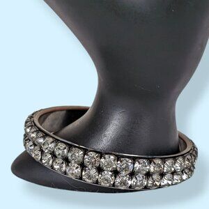 (2/$20) V. White Rhinestone Bangle Bracelet